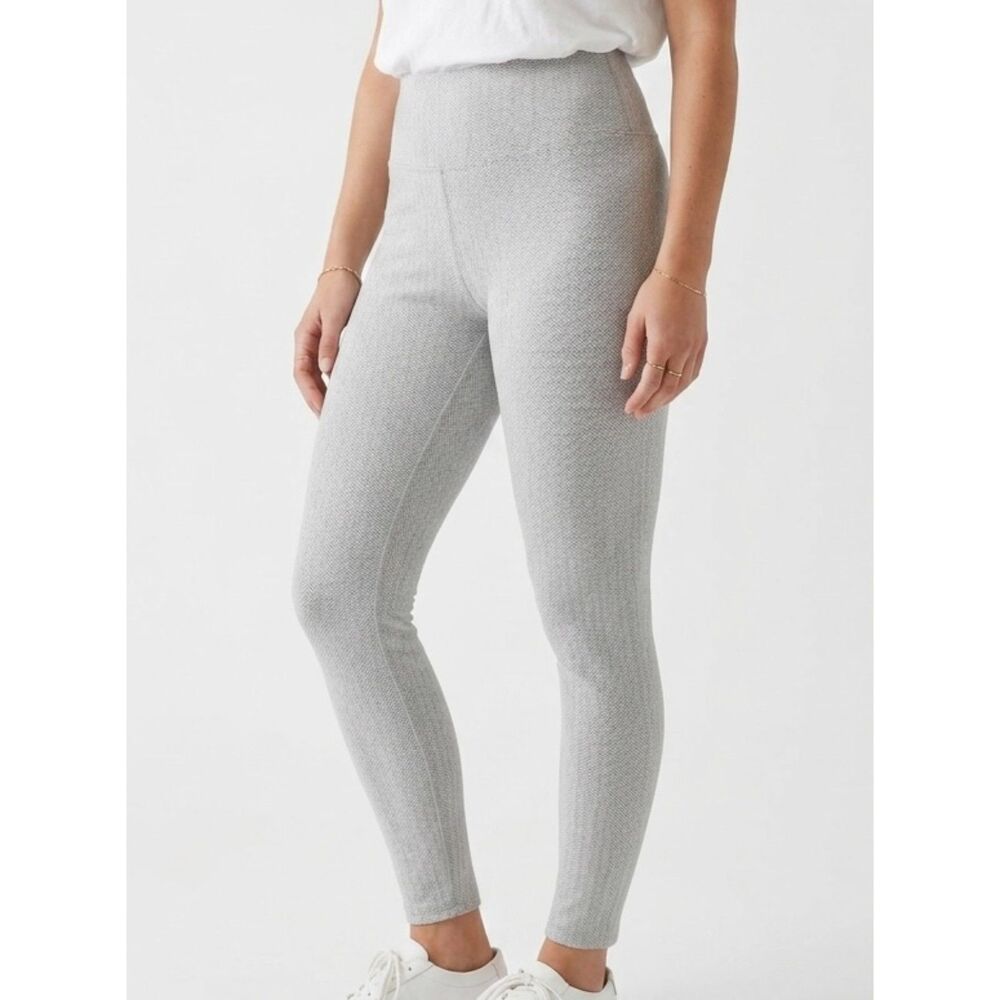 Warm Kyodan Gray Herringbone Jacquard High-Waist Legging Size M Medium